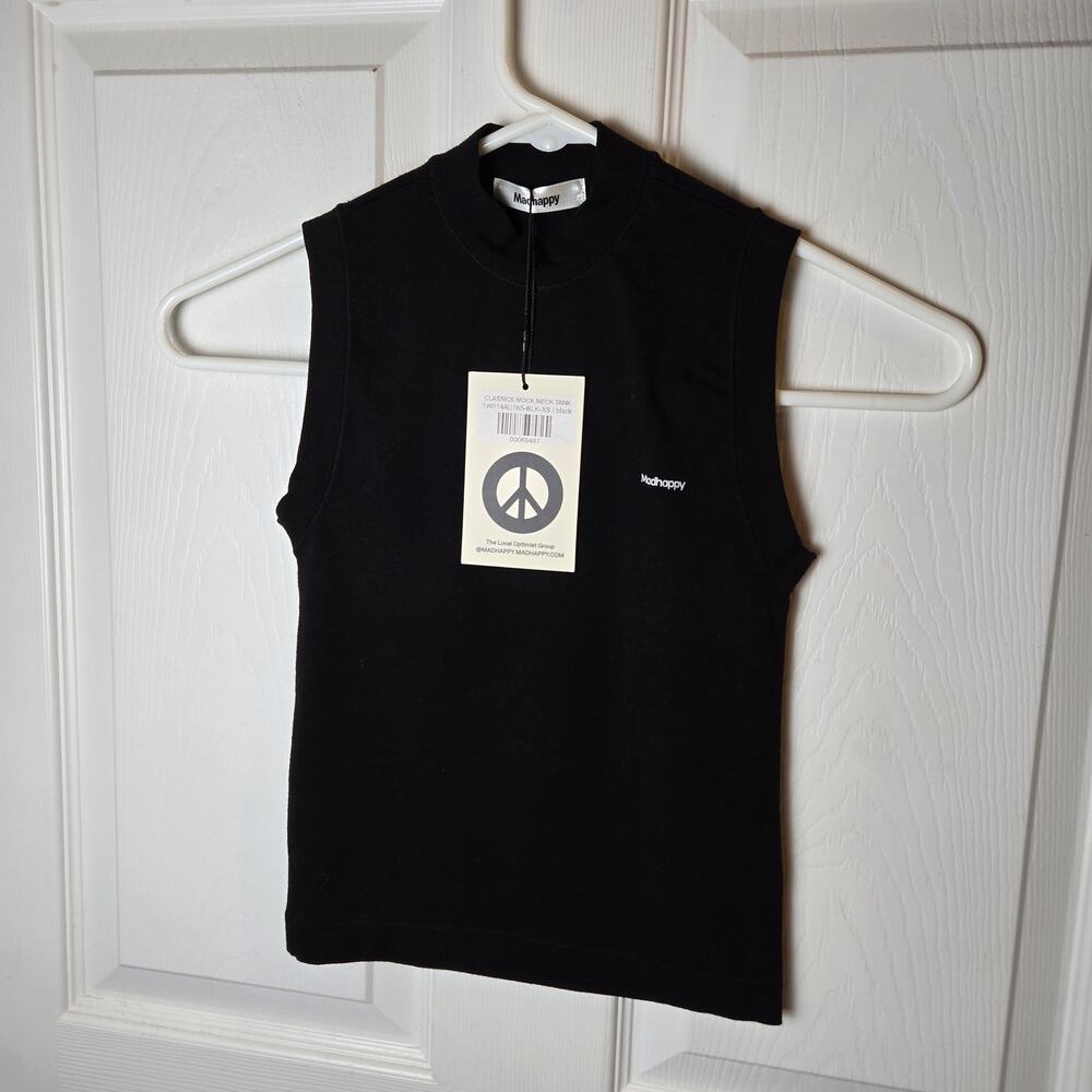 Madhappy Classics Mock Neck Tank Top Black NWT Womens Size XS Streetwear